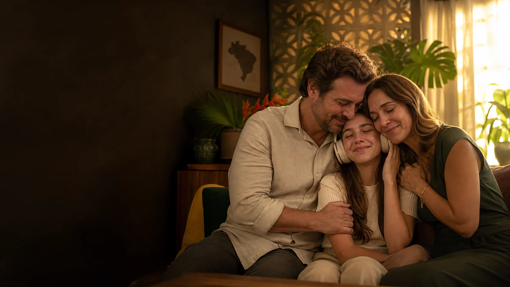 Família brasileira emocionada ao ouvir sua música personalizada