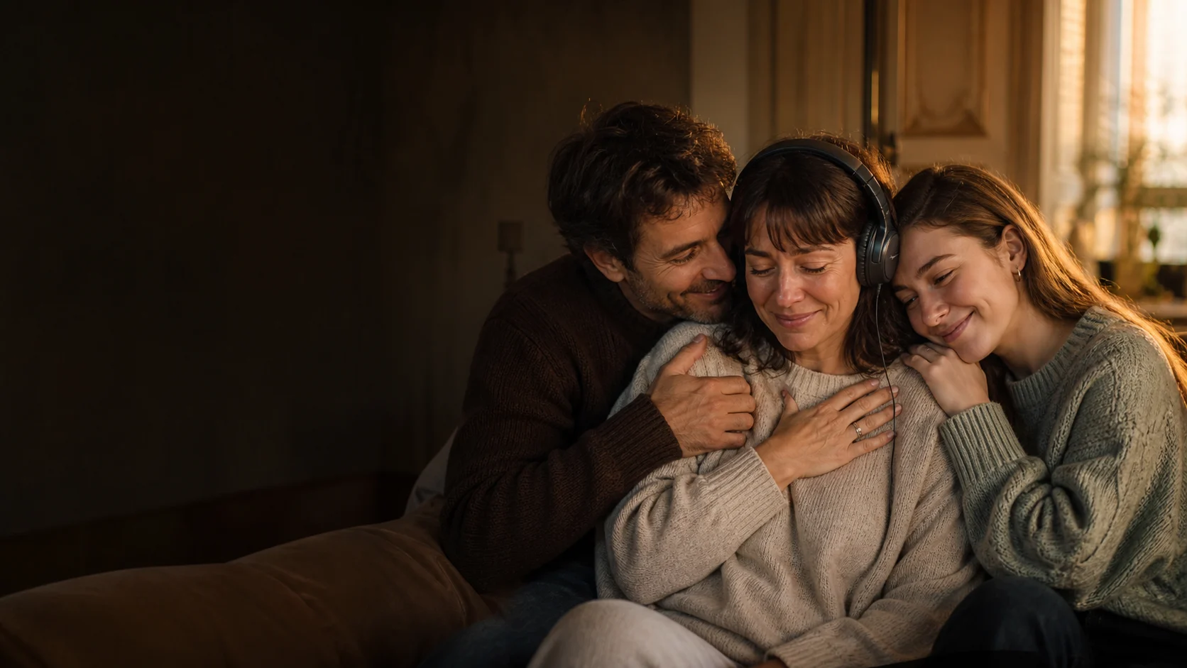Famille française émue en écoutant sa chanson personnalisée