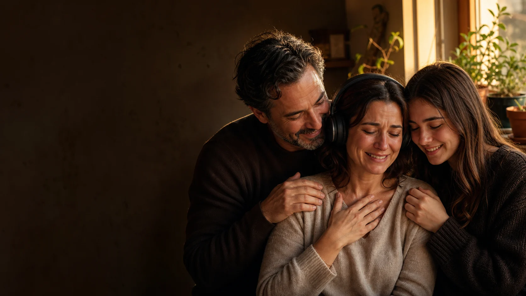 Famiglia italiana commossa mentre ascolta la sua canzone personalizzata